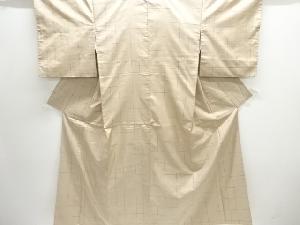 格子織り出し手織り紬着物